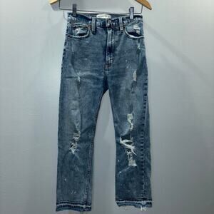 Abercrombie & Fitch Ultra High Rise Ankle Straight Jeans Size 25
